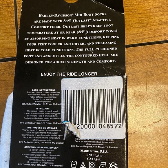 Harley-Davidson Classic White Mid Boot Socks - Picture 3 of 3